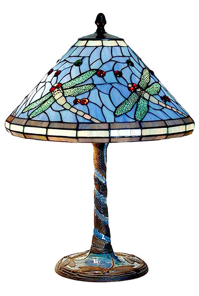 Tiffany Dragonfly Shade & Base Table Lamp - Click Image to Close